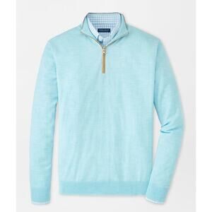 Peter Millar 2XL Blue Spruce Excursionist Flex Merino Quarter-Zip Sweater $350